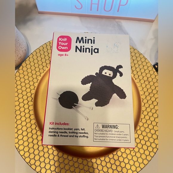Knit Your Own Mini Ninja Kit - Black crochet, handmade toys - Picture 2 of 10